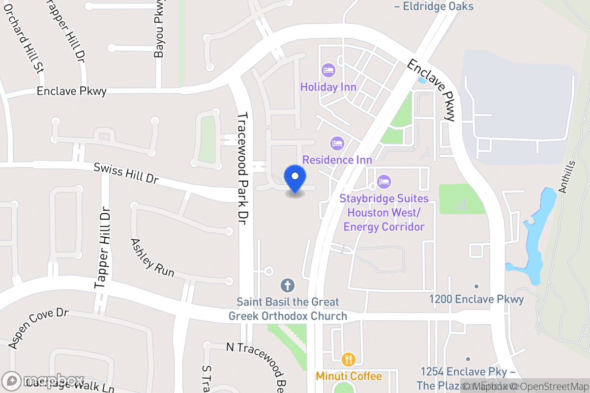 Map of 1150 Gardencrest Ln, Houston