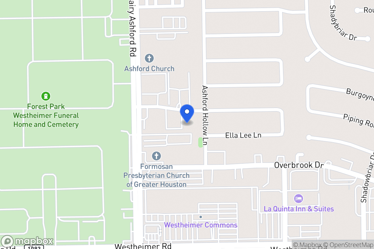 Map of 12561 Piping Rock Dr, Houston