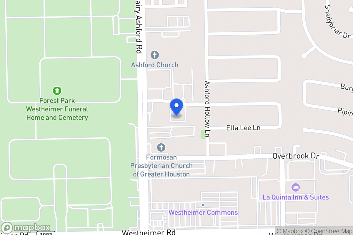 Map of 12573 Piping Rock Dr, Houston
