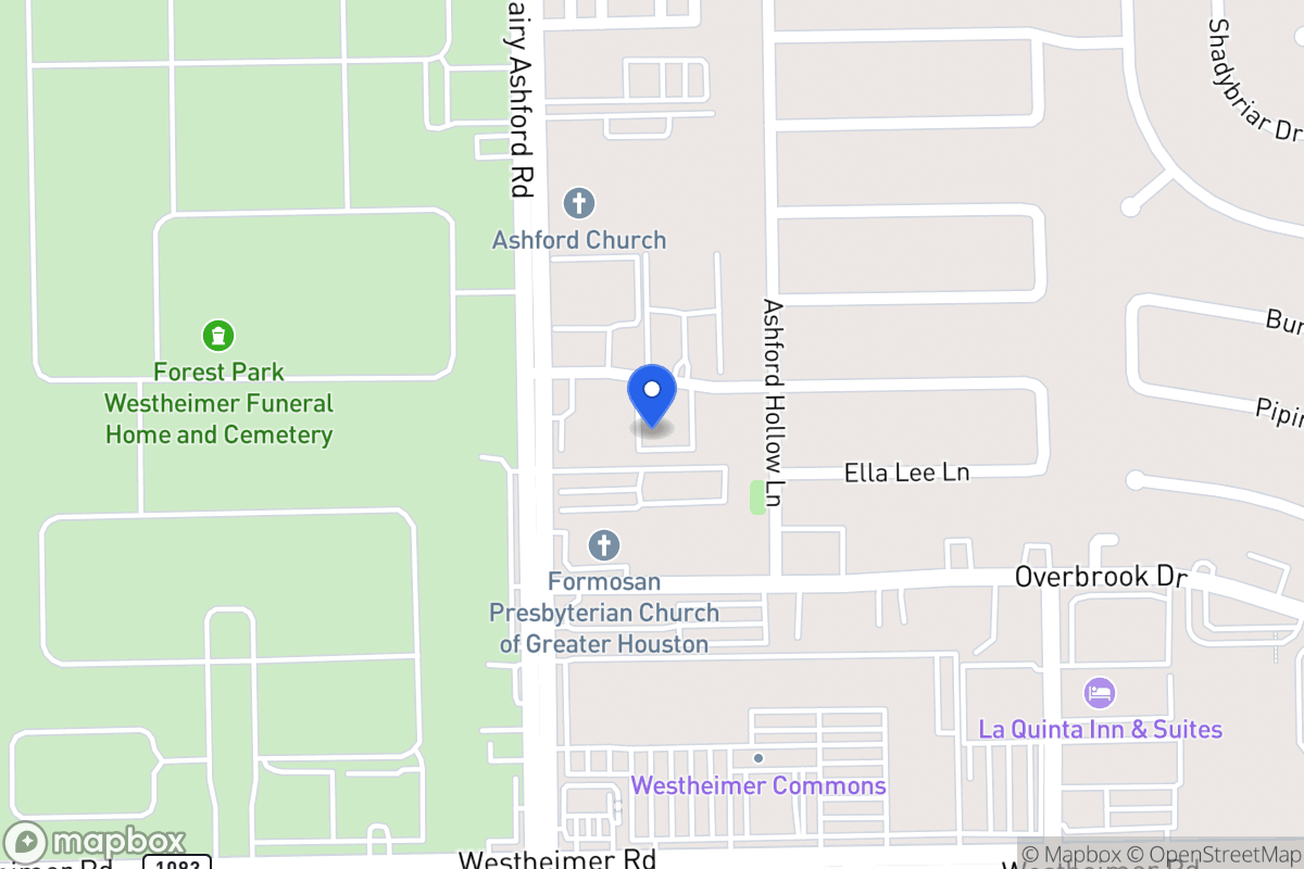 Map of 12575 Piping Rock Dr, Houston