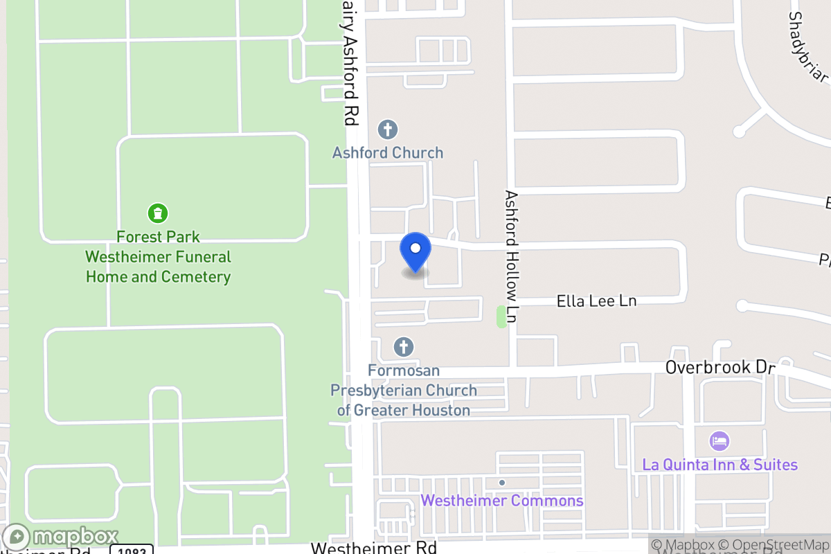 Map of 12593 Piping Rock Dr, Houston
