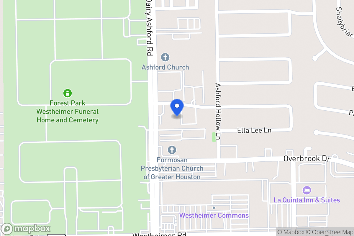 Map of 12591 Piping Rock Dr, Houston