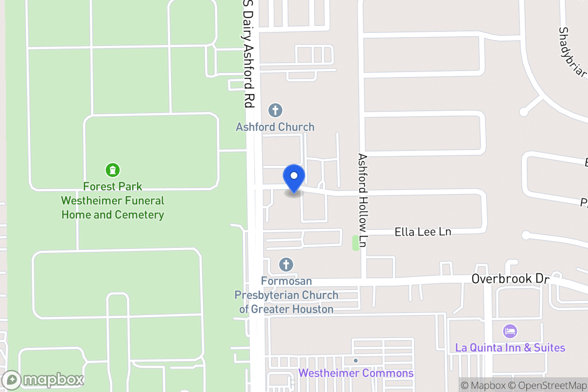 Map of 12583 Piping Rock Dr, Houston