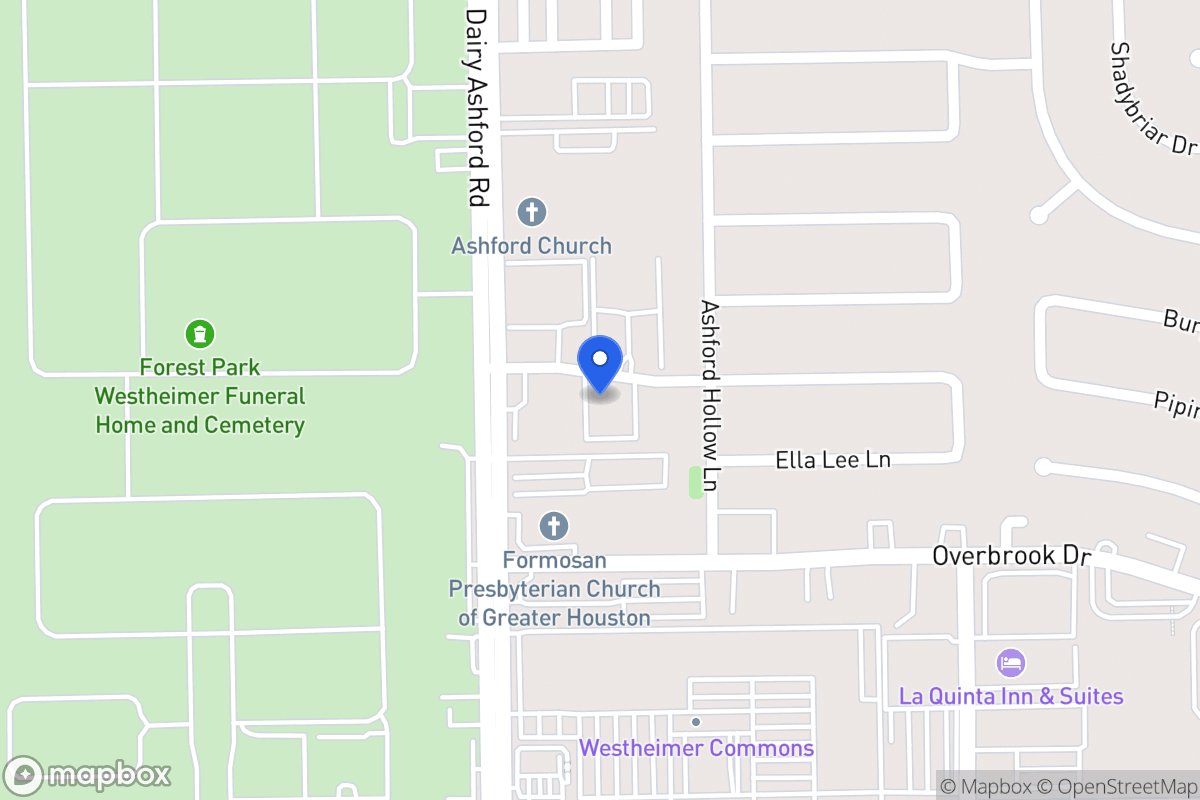 Map of 12579 Piping Rock Dr, Houston