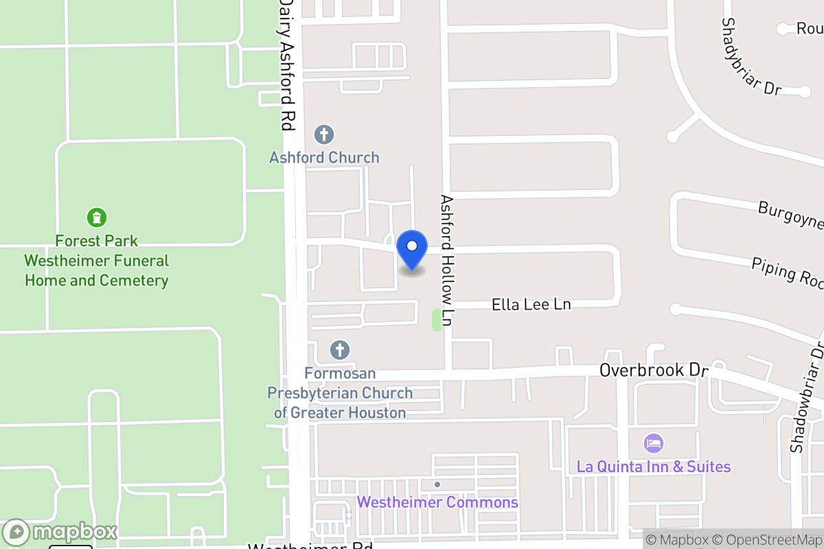 Map of Piping Rock Dr, Houston