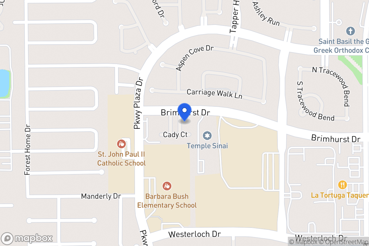 Map of 1411 Baldwin Square Ln, Houston