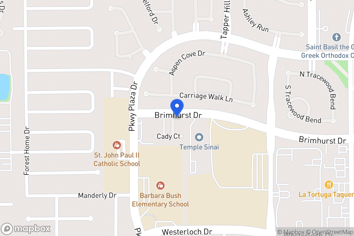 Map of Brimhurst Dr, Houston