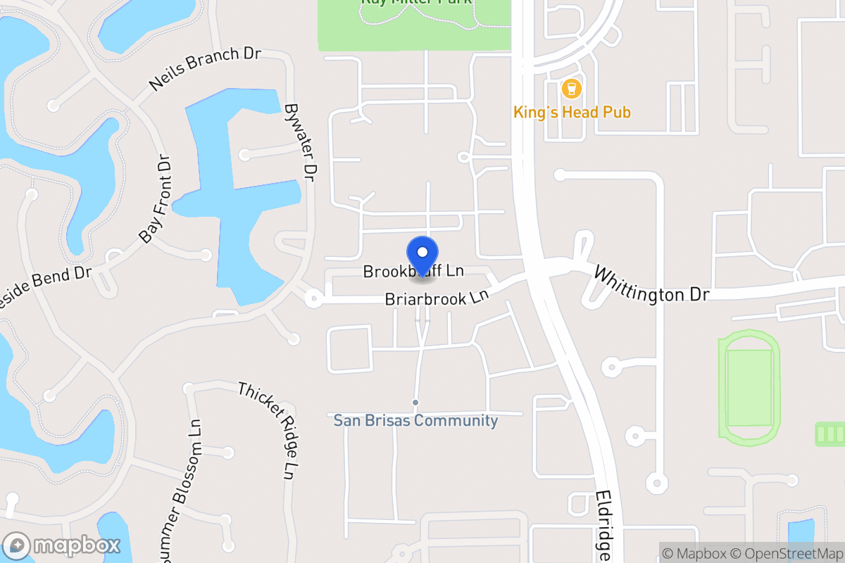 Map of 13607 Brookbluff Ln, Houston