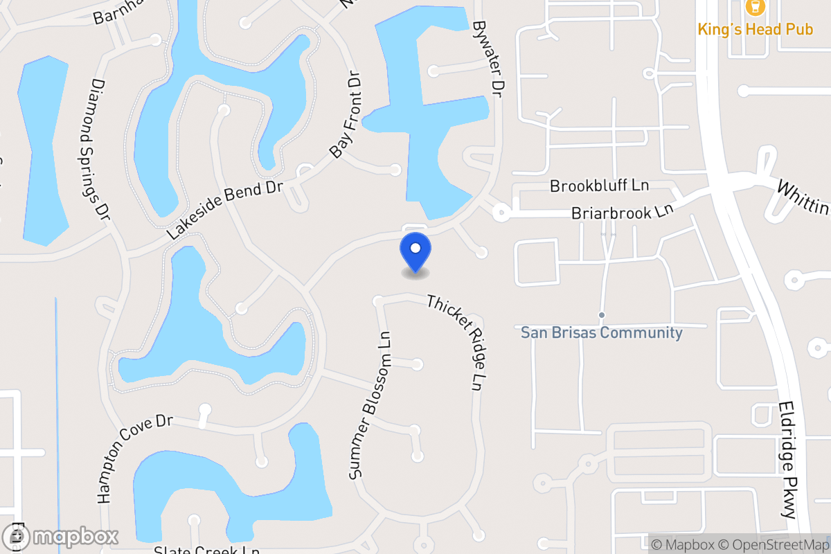 Map of 2115 Thicket Ridge Ln, Houston