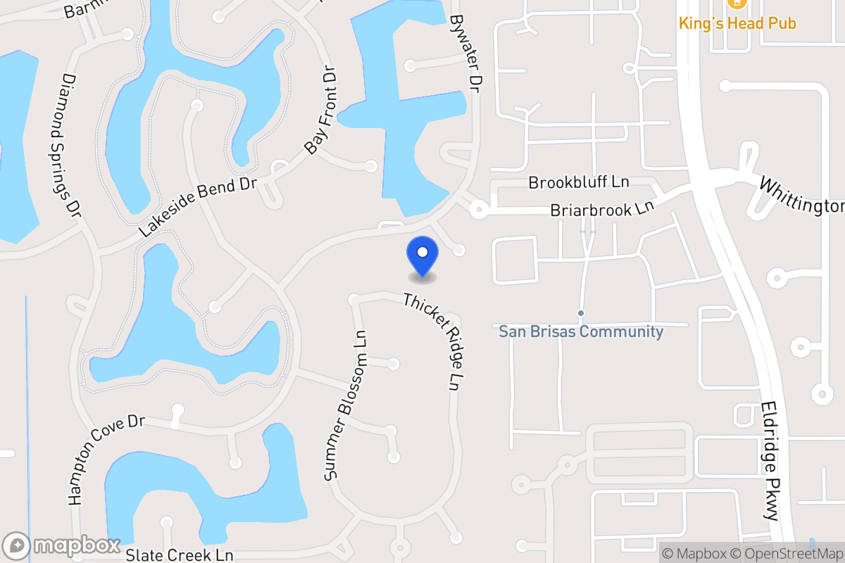 Map of 2123 Thicket Ridge Ln, Houston