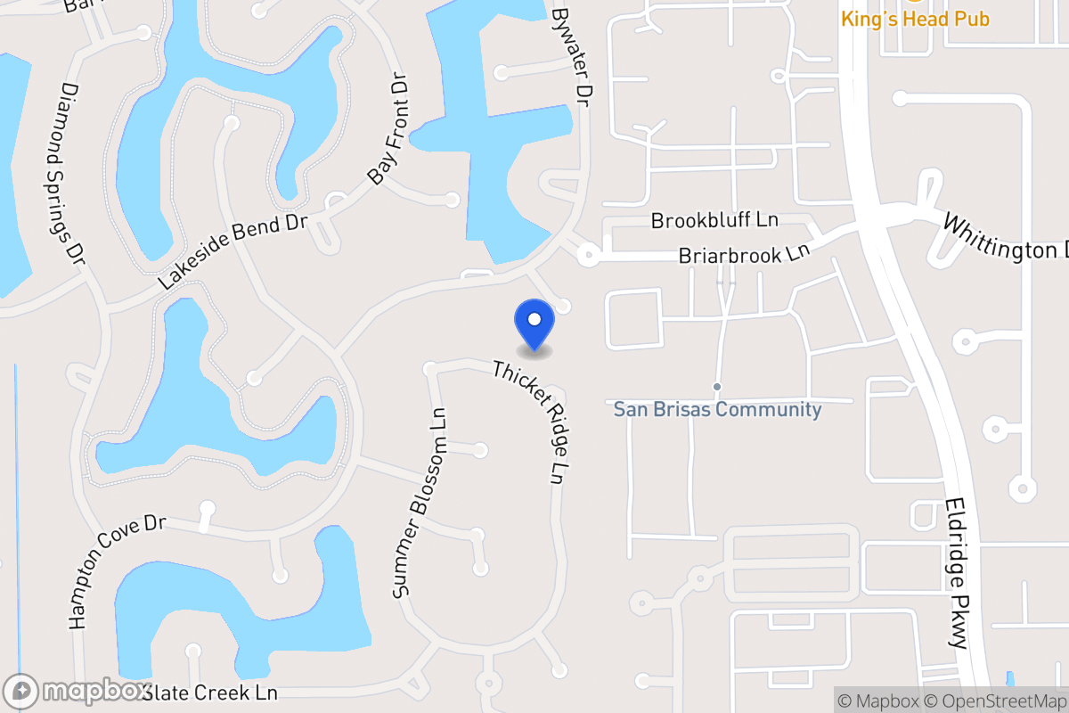 Map of 2127 Thicket Ridge Ln, Houston