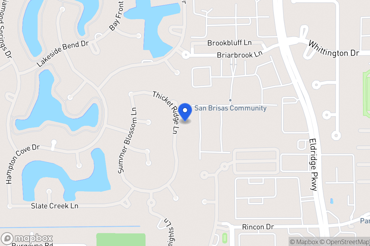 Map of 2211 Thicket Ridge Ln, Houston