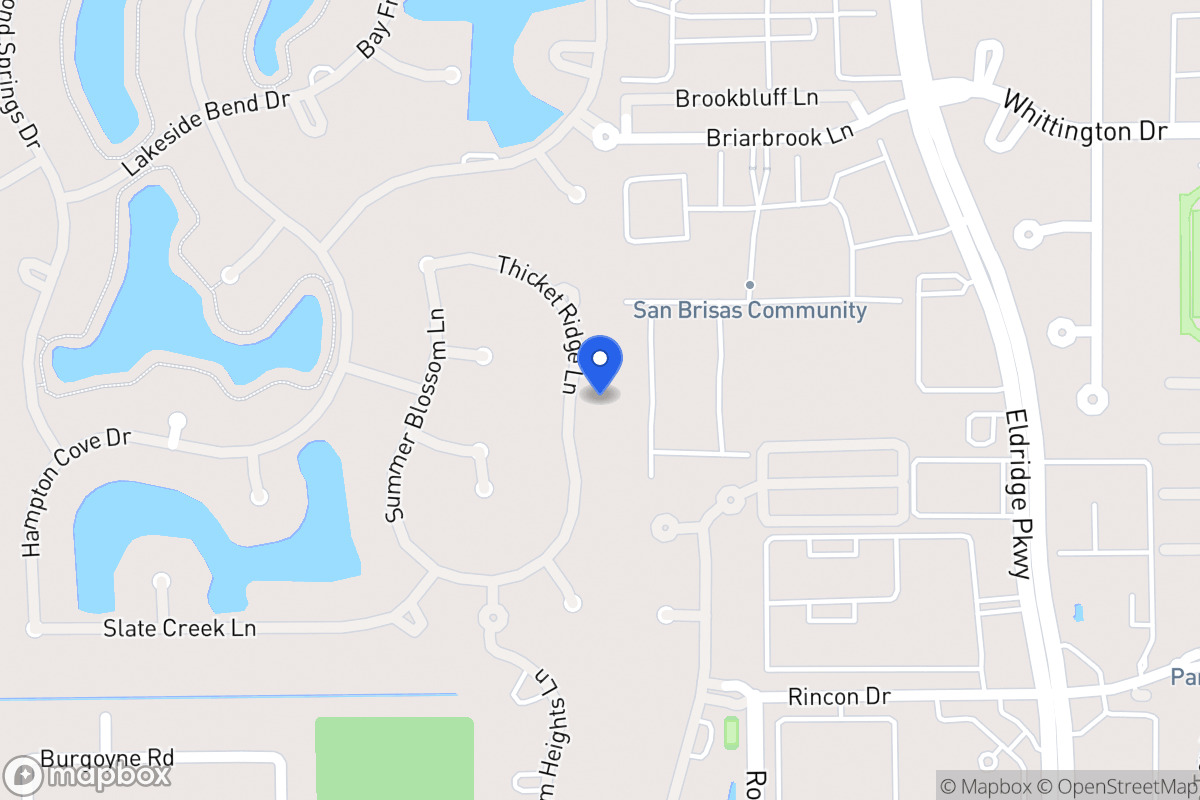 Map of 2219 Thicket Ridge Ln, Houston