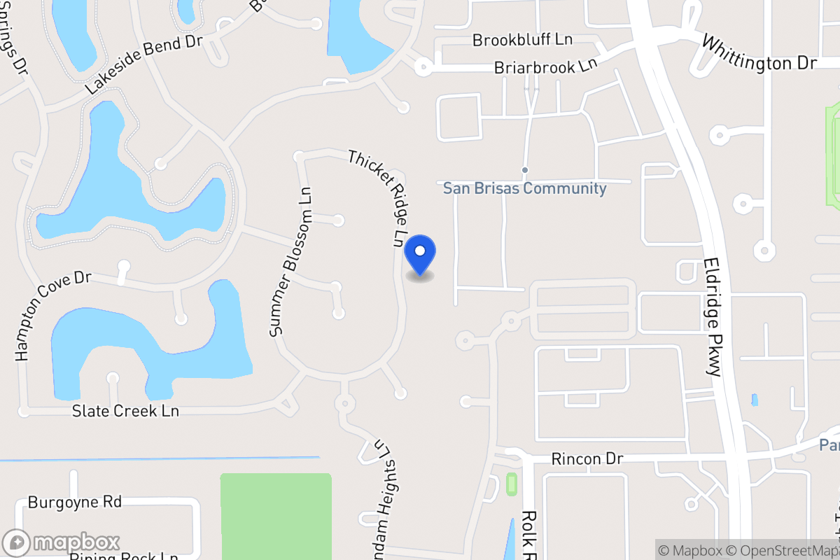 Map of 2303 Thicket Ridge Ln, Houston