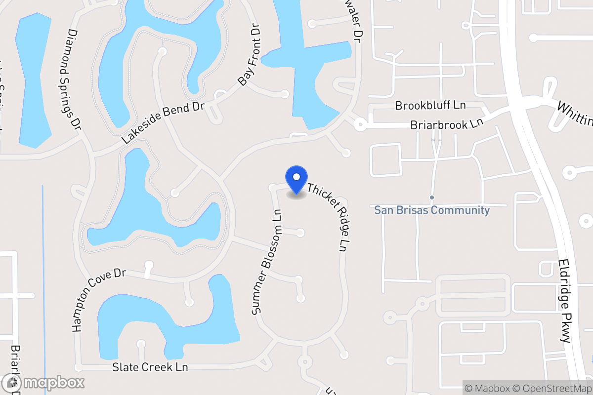Map of 2114 Thicket Ridge Ln, Houston