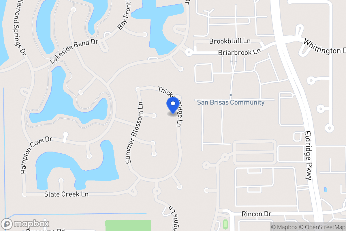 Map of 2210 Thicket Ridge Ln, Houston