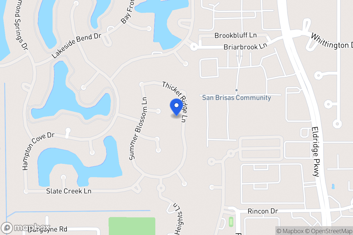 Map of 2214 Thicket Ridge Ln, Houston