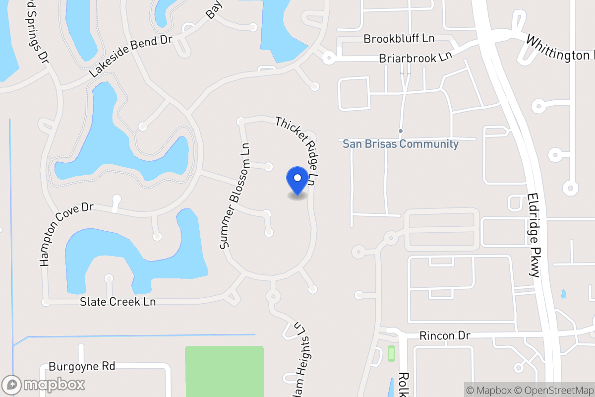 Map of 2222 Thicket Ridge Ln, Houston