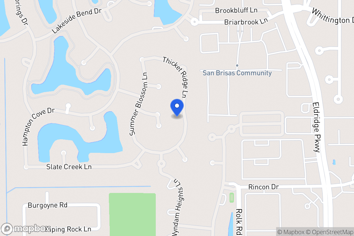 Map of 2306 Thicket Ridge Ln, Houston