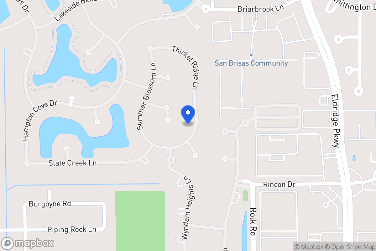 Map of 2318 Thicket Ridge Ln, Houston