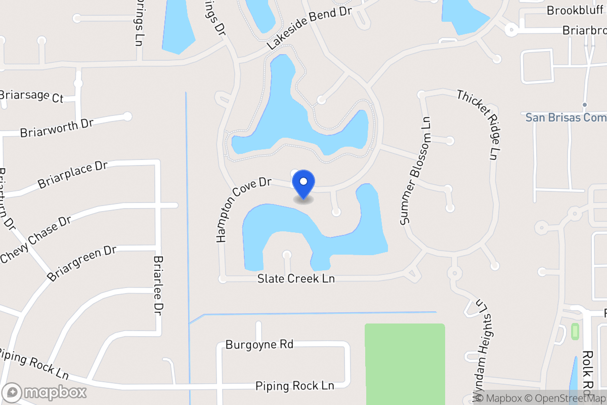 Map of 13903 Hampton Cove Dr, Houston