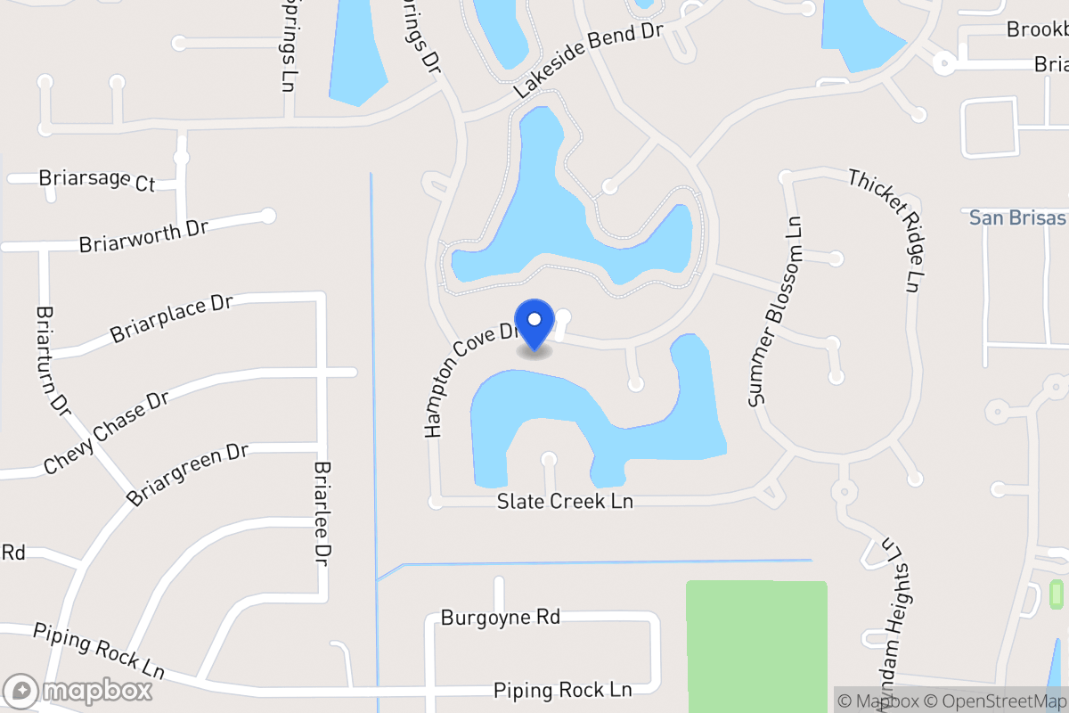 Map of 13911 Hampton Cove Dr, Houston