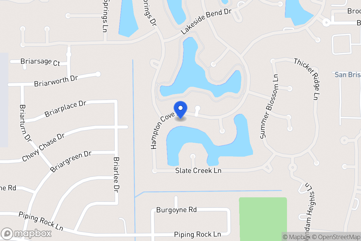 Map of 13915 Hampton Cove Dr, Houston