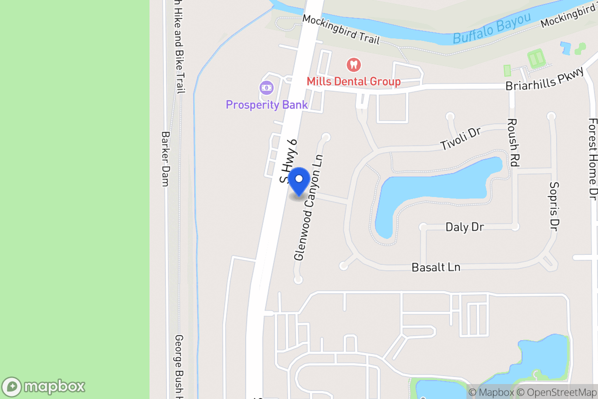 Map of 1210 Glenwood Canyon Ln, Houston