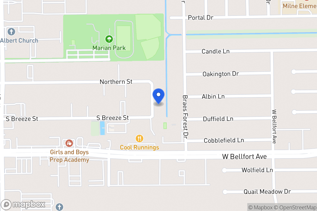 Map of S 8308 Breeze Dr, Houston