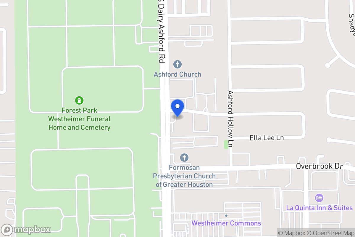 Map of S 2301 Dairy Ashford Rd, Houston