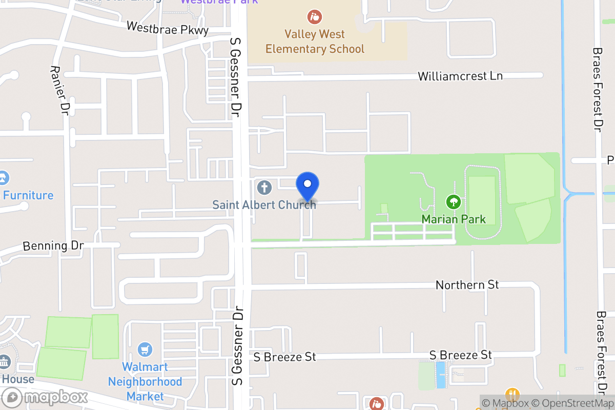 Map of S 11027 Gessner Dr, Houston