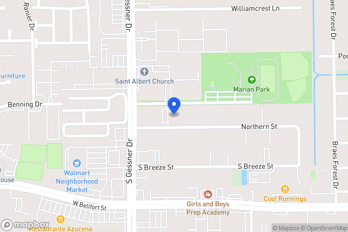Map of 8526 Northern St, Houston