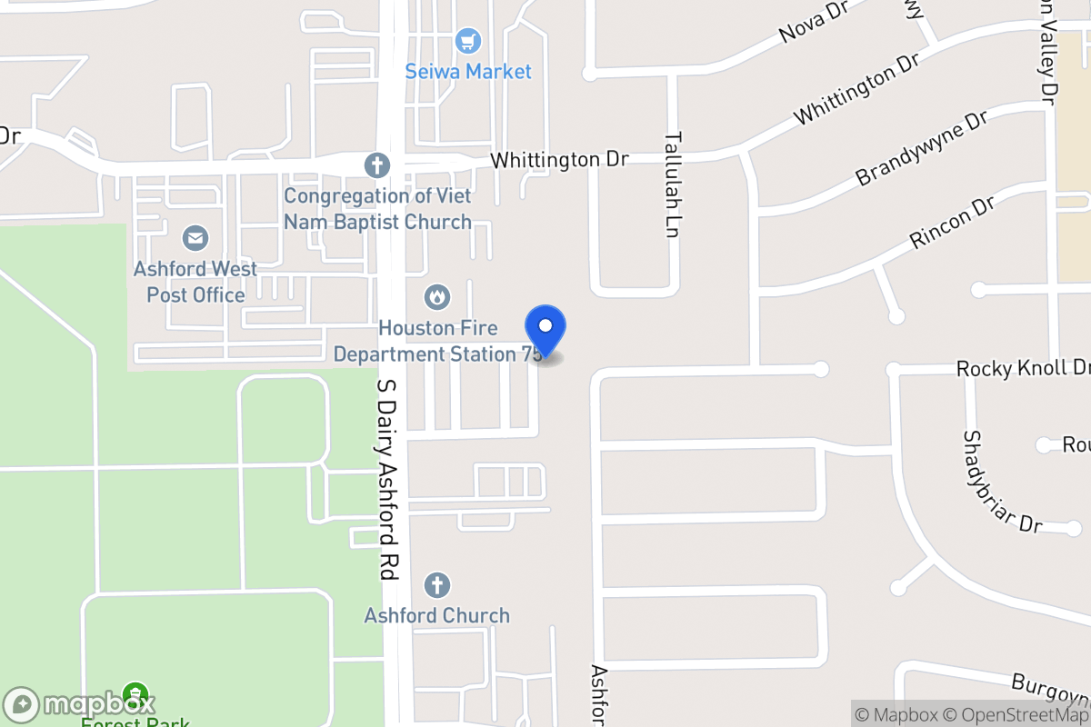 Map of 2019 Tarfite Pl, Houston