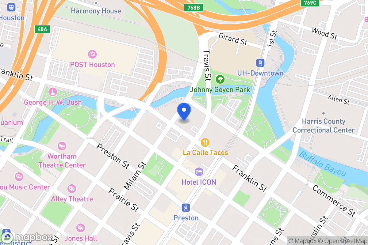 Map of 805 Franklin St, Houston