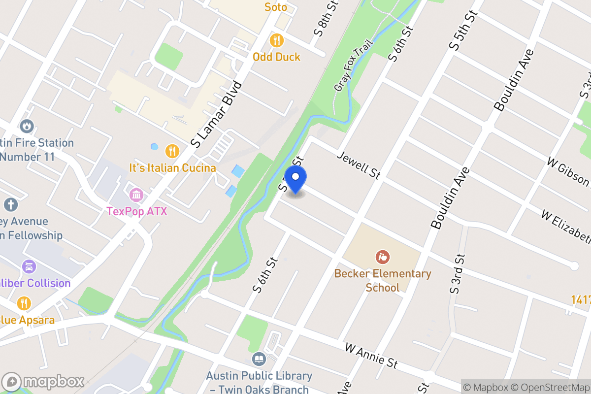 Map of W 1105 Monroe St   Tx 78704