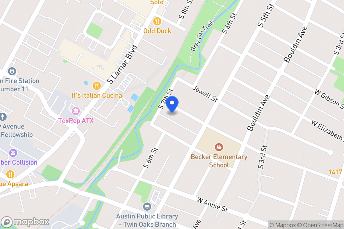 Map of W 1103 Monroe St Austin Tx 78704