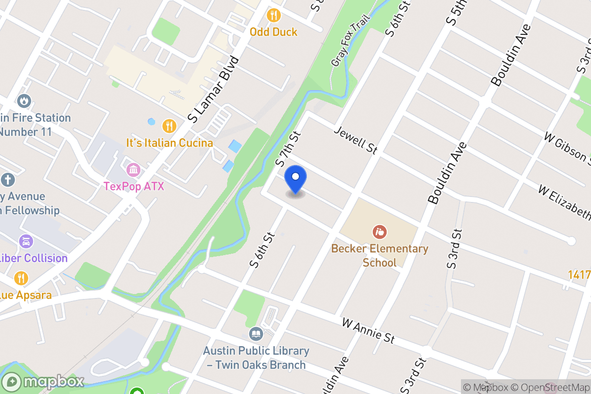 Map of W 1012 Milton St   Tx 78704
