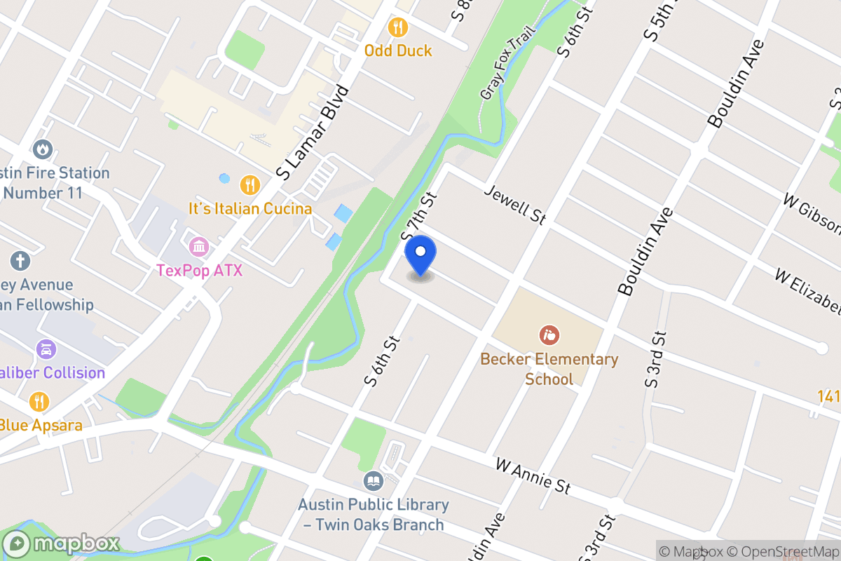 Map of W 1014 Milton St Austin Tx 78704