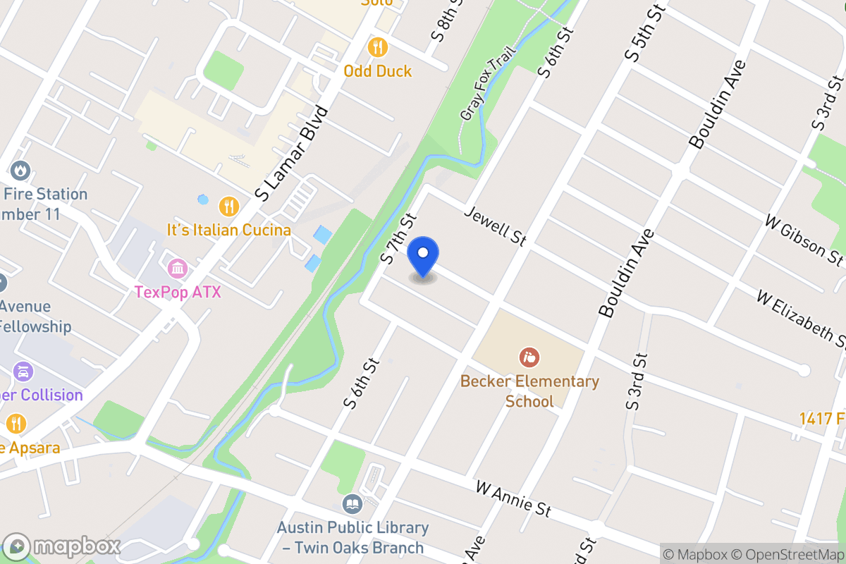 Map of W 1101 Monroe St   Tx 78704